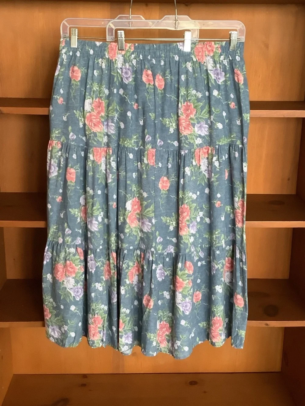 Vintage Floral Rayon Prairie Midi Skirt Size XL XXL Cottagecore Grunge Plus Size - Picture 6 of 10